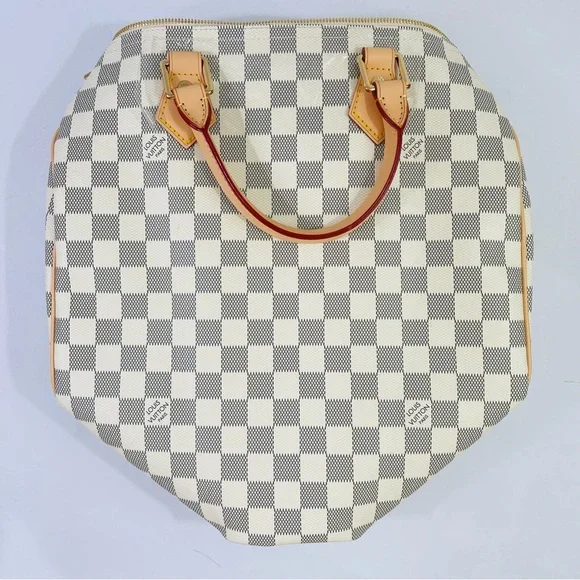 Designer Inspired Checkered Crossbody Bag in Cream and Tan - Picture 15 of 15